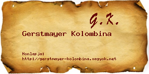 Gerstmayer Kolombina névjegykártya